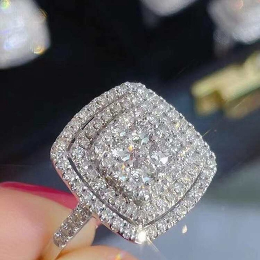 Elegant Silver Diamond Ring